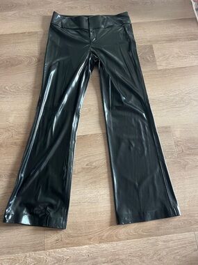 Alice + Olivia Black Flare pants Shiny!  New never worn, Sz12/32 inch inseam